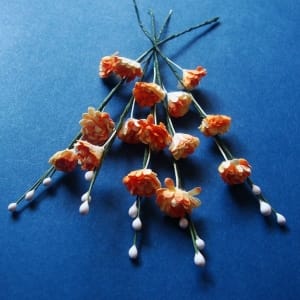 Stem with Flowers - Orange and White