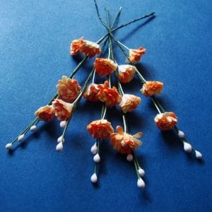 Stem with Flowers - Orange and White