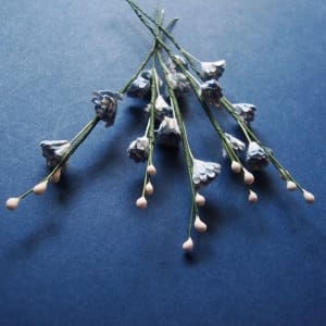 Stem with Flowers - Blue and White