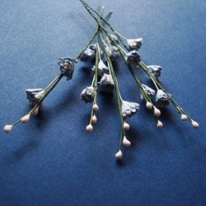 Stem with Flowers - Blue and White