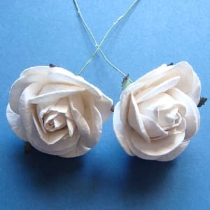 Mulberry Paper Roses (Extra Large) - White