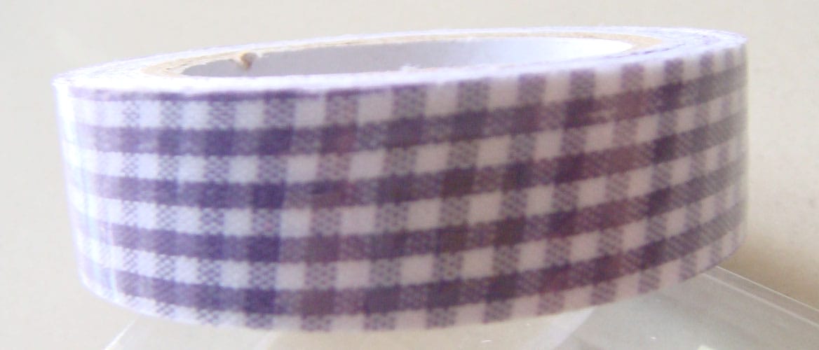 Checkered Print - Dark Lavendar - Fabric Tape