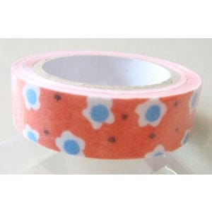 Cute Flower Print - Red - Fabric Tape