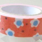 Cute Flower Print - Red - Fabric Tape