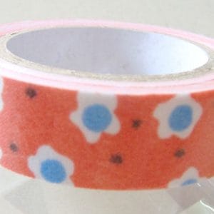 Cute Flower Print - Red - Fabric Tape