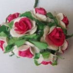 Mulberry Paper Roses - White and Pink (A pack contains 10 roses)