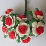 Mulberry Paper Roses - White and Red