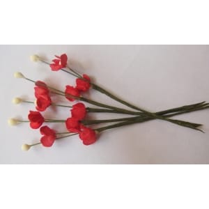 A Stem of Flowers with stamens - Red