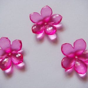 Plastic Flowers - Dark Pink (Pack of 10 flowers)