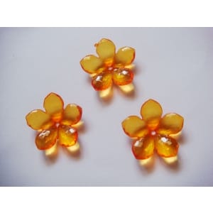 Plastic Flowers - Orange (Pack of 10 flowers)