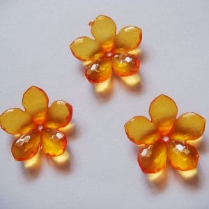 Plastic Flowers - Orange (Pack of 10 flowers)
