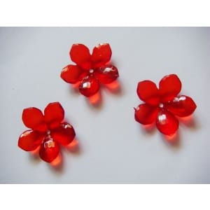 Plastic Flowers - Red (Pack of 10 flowers)