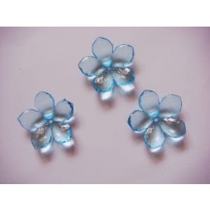 Plastic Flowers - Blue (Pack of 10 flowers)