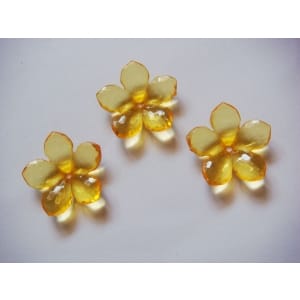 Plastic Flowers - Yellow (Pack of 10 flowers)