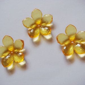 Plastic Flowers - Yellow (Pack of 10 flowers)