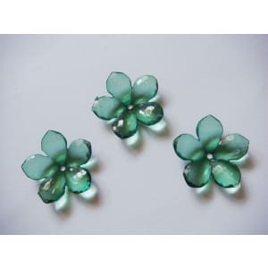 Plastic Flowers - Dark Green (Pack of 10 flowers)