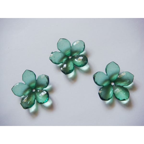 Plastic Flowers - Dark Green (Pack of 10 flowers)