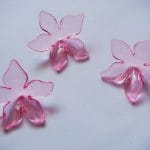 Plastic Curled Flowers - Baby Pink (Pack of 10 flowers)