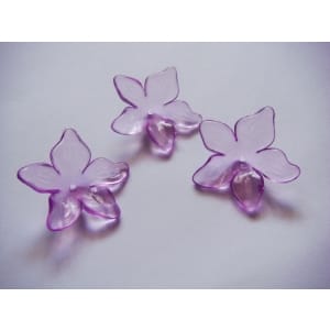 Plastic Curled Flowers - Lavendar (Pack of 10 flowers)