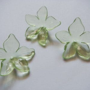 Plastic Curled Flowers - Light Green (Pack of 10 flowers)