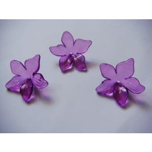 Plastic Curled Flowers - Purple (Pack of 10 flowers)