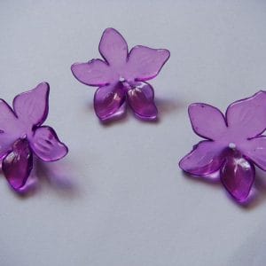 Plastic Curled Flowers - Purple (Pack of 10 flowers)