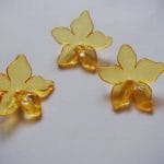 Plastic Curled Flowers - Yellow (Pack of 10 flowers)