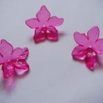 Plastic Curled Flowers - Dark Pink (Pack of 10 flowers)