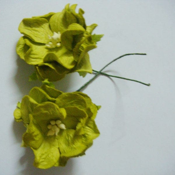Curled Flowers (Medium) - Green (A pack of 5 flowers) GreenCurledFlowers Curled Flowers (Large) - Green (Pack of 5 flowers)