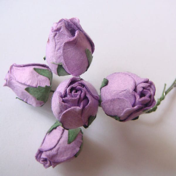 Mulberry Paper Rose Buds (Large) - Lavendar PurpleLargeRoseBuds Mulberry Paper Rose Buds (Large) - Lavendar