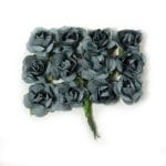 Mulberry Paper Roses - Grey (Pack of 24 roses)