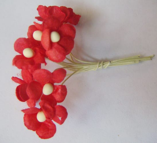 Periwinkles - Red (Pack of 10 flowers) CAMR208 1 CAMR208_1