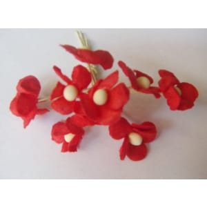 Periwinkles - Red (Pack of 10 flowers)