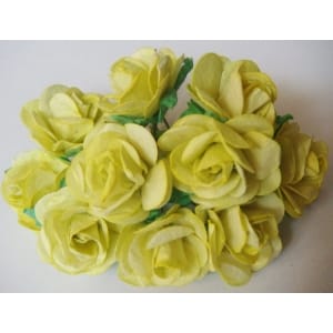 Mulberry Paper Roses (1 inch) - Yellow