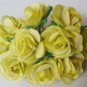 Mulberry Paper Roses (1 inch) - Yellow