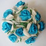 Mulberry Paper Roses (1 inch) - Blue and White
