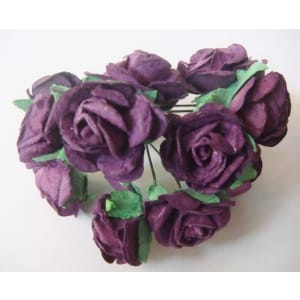 Mulberry Paper Roses (1 inch) - Purple