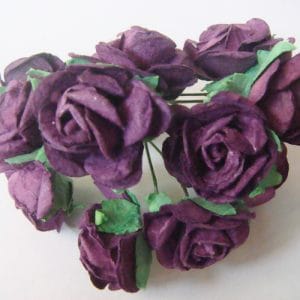 Mulberry Paper Roses (1 inch) - Purple
