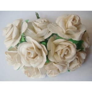 Mulberry Paper Roses (1 inch) - White