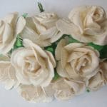 Mulberry Paper Roses (1 inch) - White