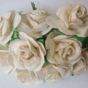 Mulberry Paper Roses (1 inch) - White