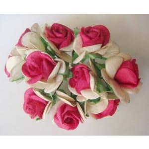 Mulberry Paper Roses (1 inch) - Pink and White