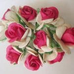 Mulberry Paper Roses (1 inch) - Pink and White