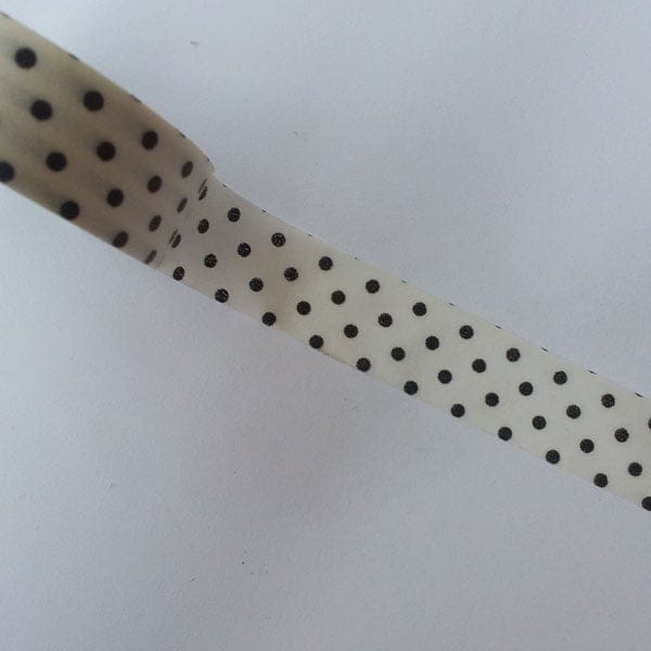 Polka Dots - Black and White - Japanese Washi Tape CAWT 38 Polka Dots - Black and White - Japanese Washi Tape