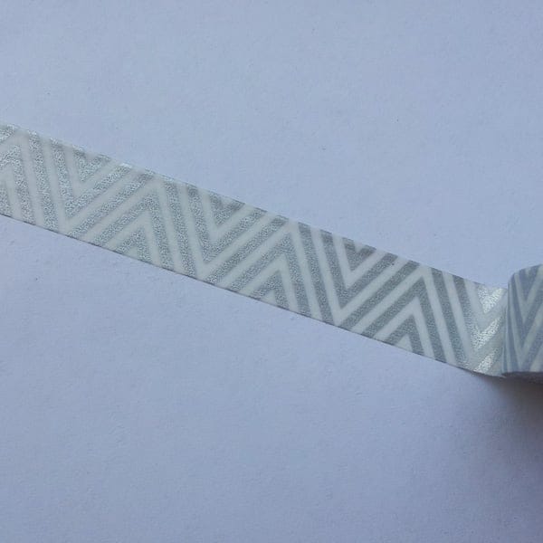 Triangles - Silver - Japanese Washi Tape CAWT 48 Triangles - Silver - Japanese Washi Tape