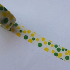 Retro Circles - Yellow, Green and White - Japanese Washi Tape