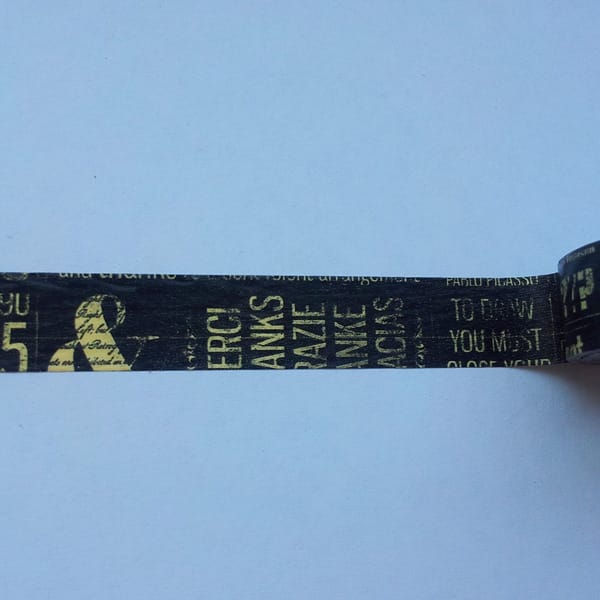 Distressed Design 1 - Black and Cream - Japanese Washi Tape CAWT 54 Distressed Design 1 - Black and Cream - Japanese Washi Tape