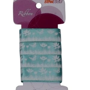 Sewrite Spring Ribbon - Sea Mist / White
