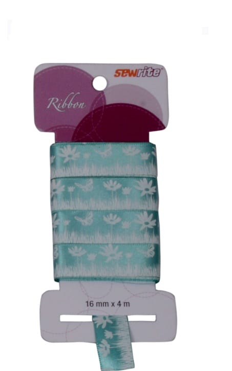 Sewrite Spring Ribbon - Sea Mist / White D20030 Sewrite Spring Ribbon - Sea Mist / White
