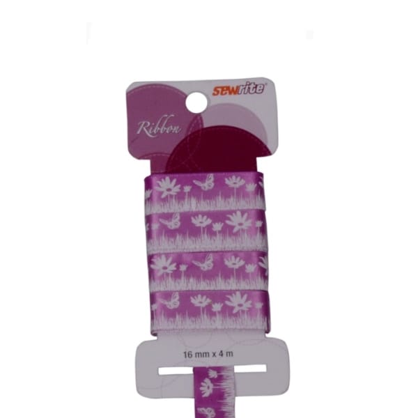 Sewrite Spring Ribbon - Plum / White